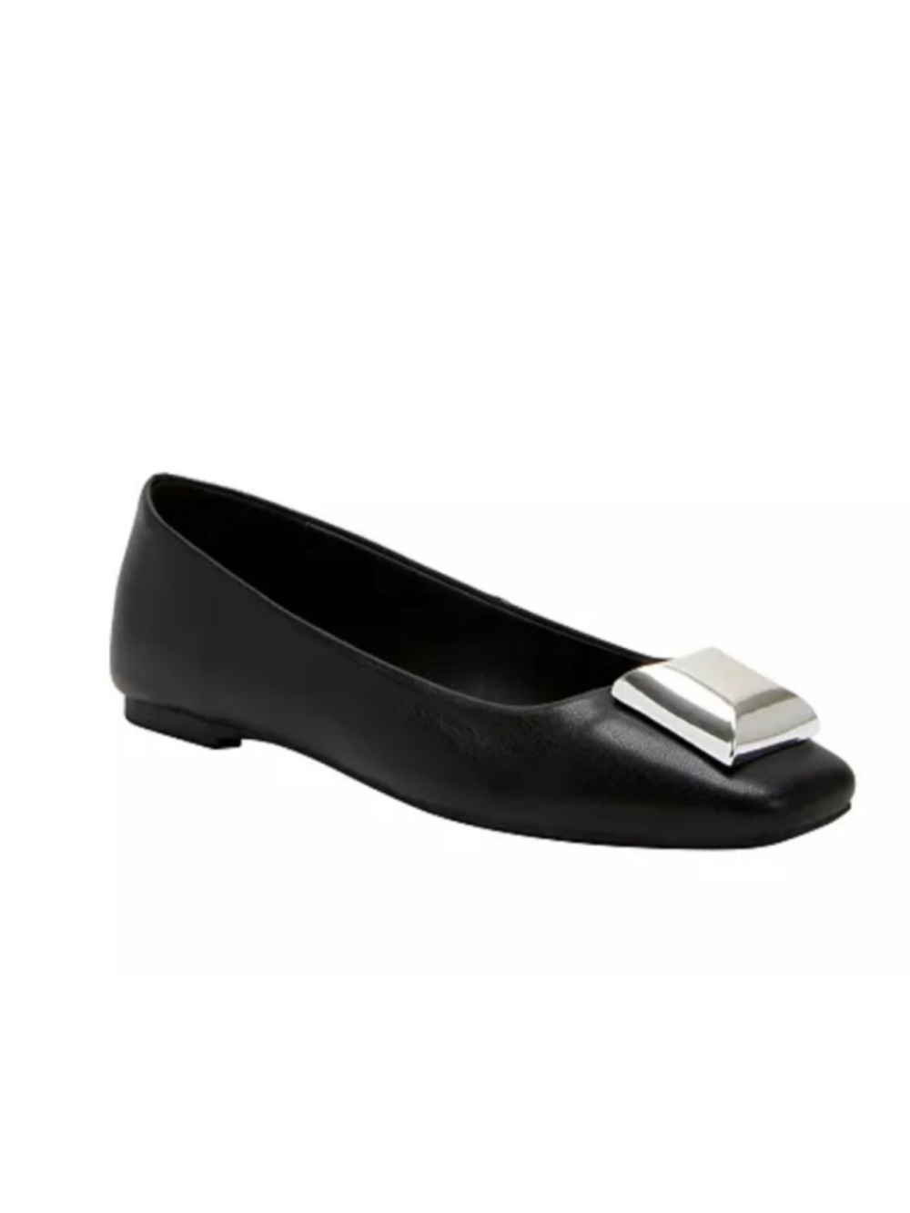 Katy Perry The Evie Stud Shoes Womens Black Studded Square Toe Flats Size 10M